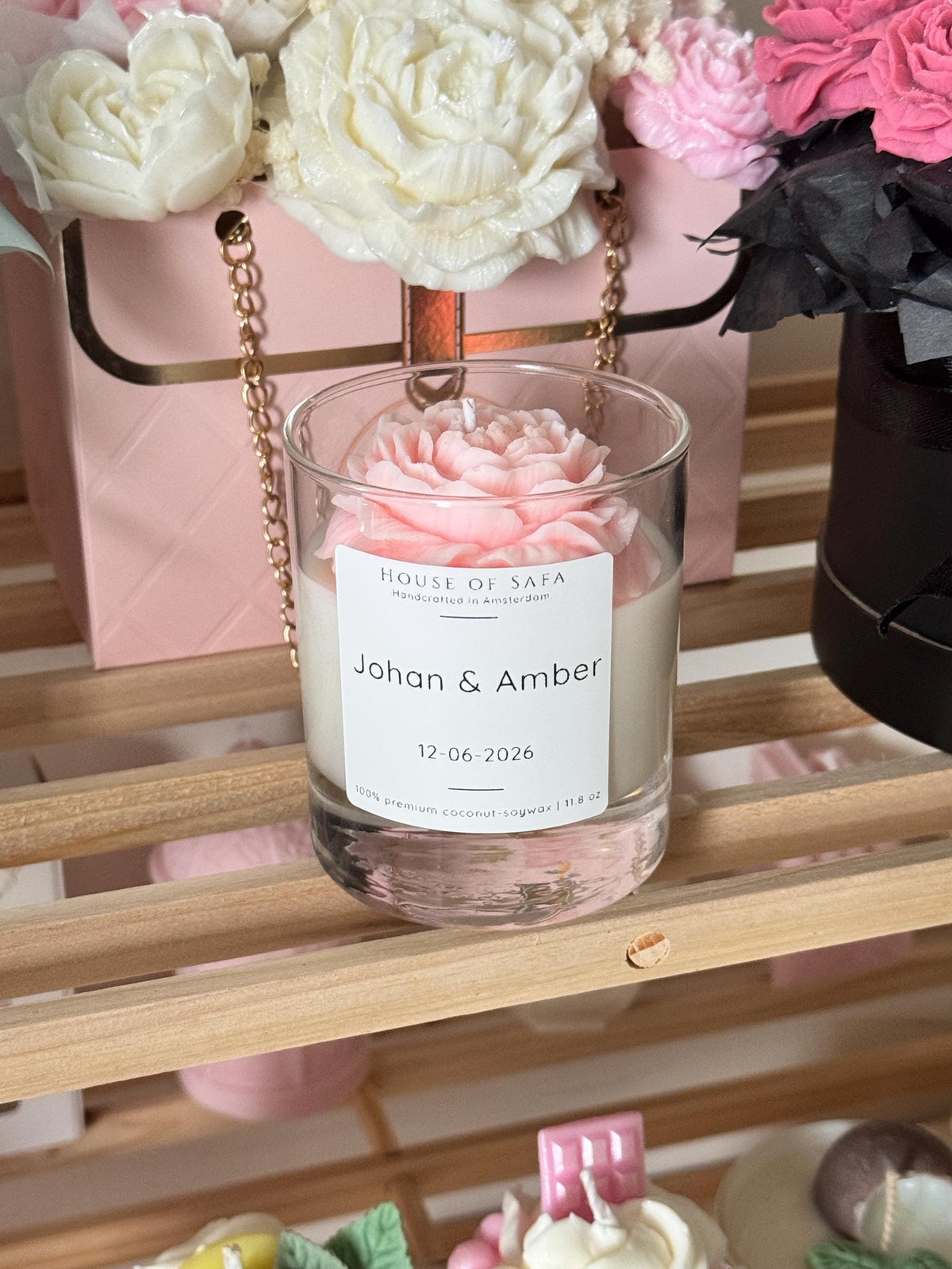 Personalized Rose Candle