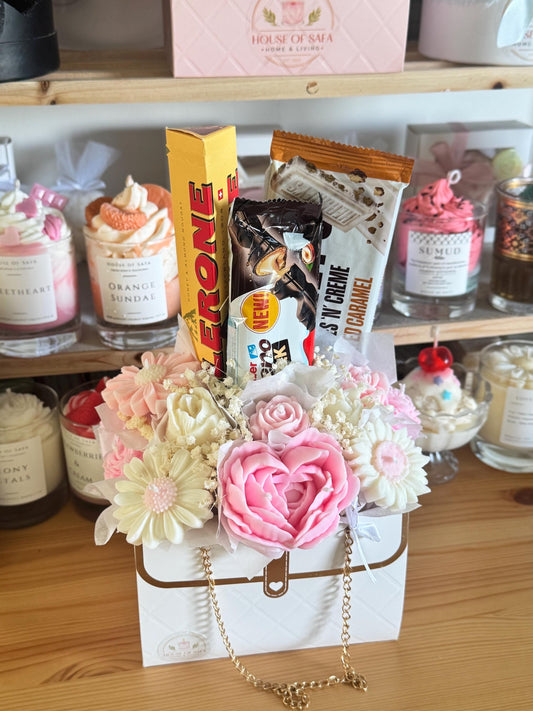 Bouque Candle and Chocolate